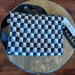 Nicole Miller Monochrome Geometric Messenger Bag
